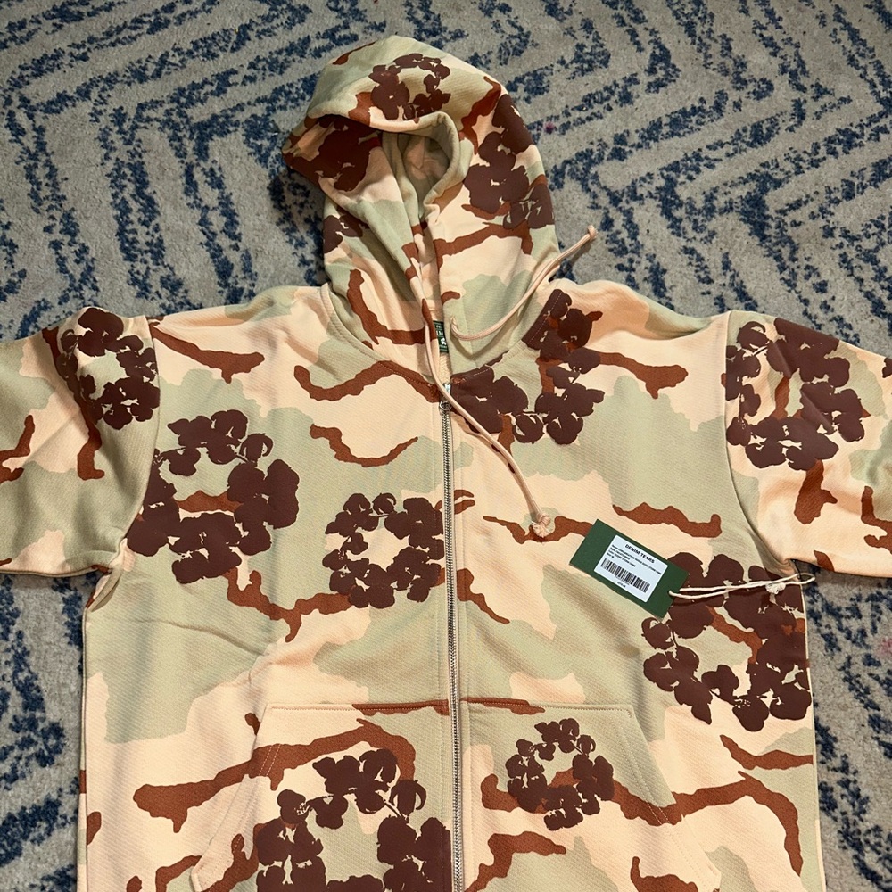 Tan Camo Cotton Wreath Zip Hoodie & Sweatpants